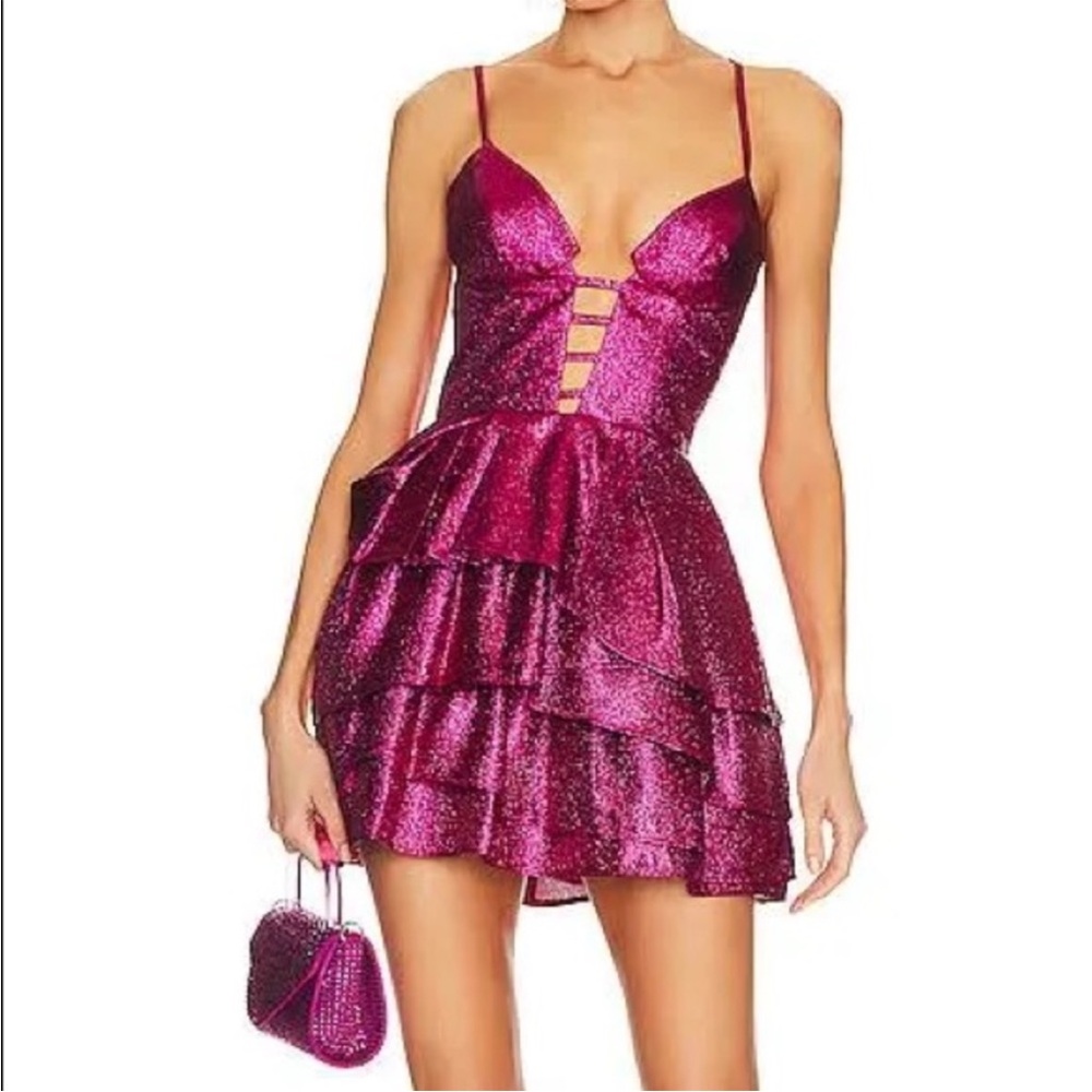 Katie May LA Elise Dress in Electric Pink & Mauve